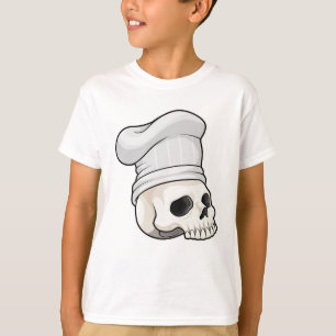 Camiseta Crânio como cozinheiro com chapéu de chef