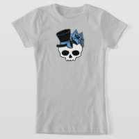 Crânio Cónico Com Rosa Azul De Chapéu Superior