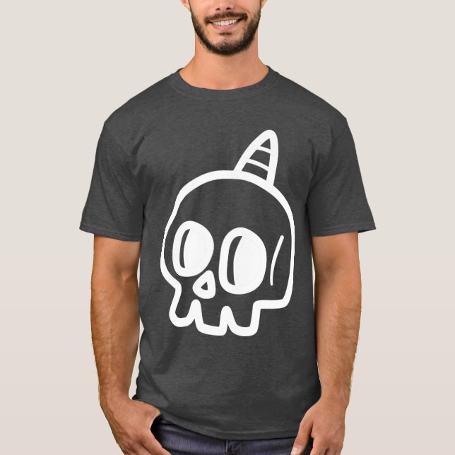 Camiseta Crânio Cónico Punk Rock Skeleton Gothic Grim Hallo (Frente)