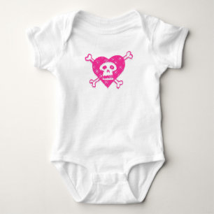 Camiseta Crânio cor-de-rosa e Crossbones