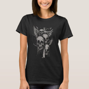 Camiseta Crânio Cruzado Y2K Grunge Estético Gótico Alt Crân