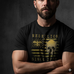 Camiseta Crânio da Bandeira Americana Rebelião 177