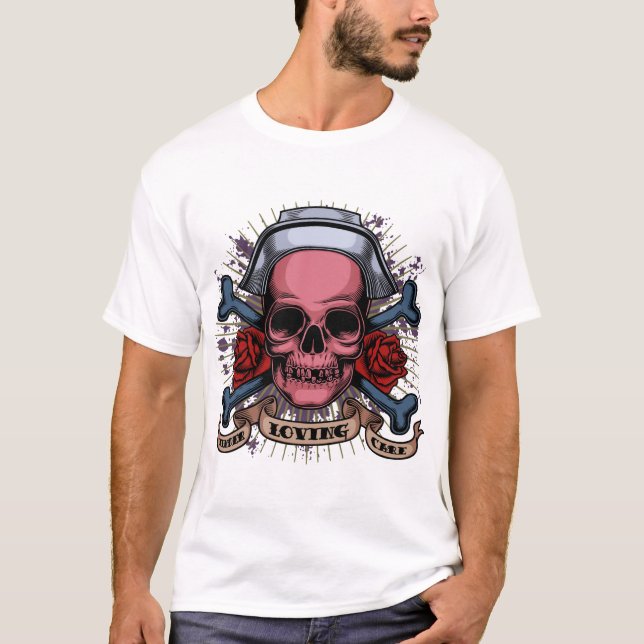 Camiseta Crânio da enfermeira do TLC (Frente)