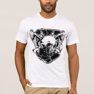 Camiseta Crânio da máscara de gás