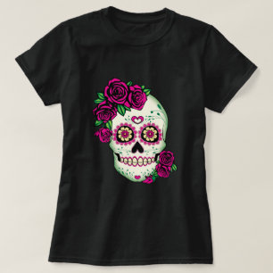 Camiseta Crânio de Açúcar com Rosas