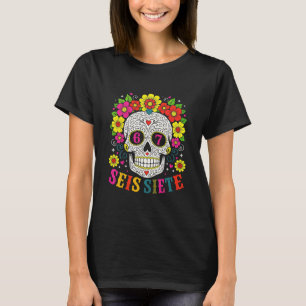 Camiseta Crânio de Açúcar Engraçado Seis Sete 67 Meme Dia d