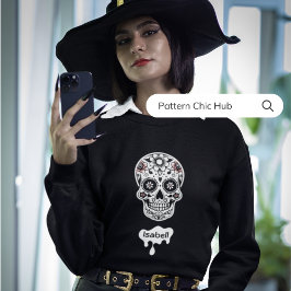 Camiseta Crânio de açúcar Feriado Caiu no Dia das Bruxas de