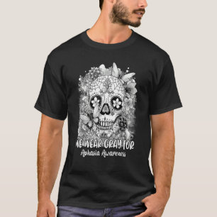 Camiseta Crânio De Açúcar Flor Vestimos Cinzas Para Aphasia