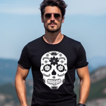 Cranio de Açúcar Mexicano 2 Preto e Branco Masculi