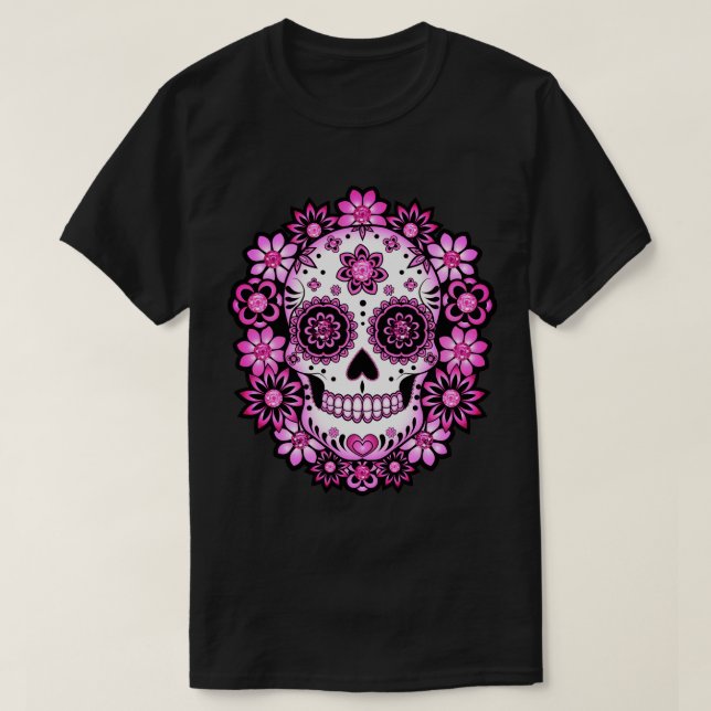 Camiseta Crânio De Açúcar Roxo (Frente do Design)