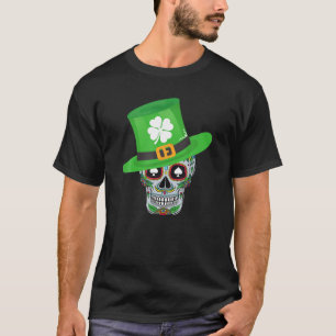 Camiseta Crânio de Açúcar Saint Patricks Day Shamrock Hat G