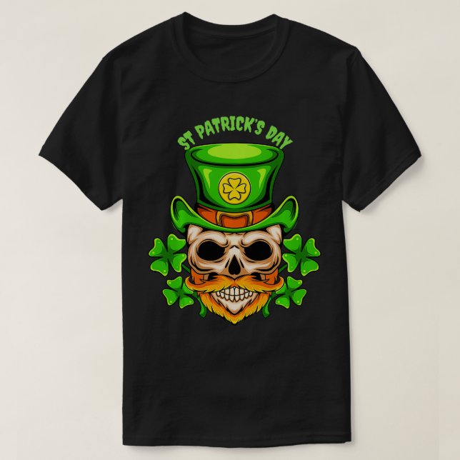 Camiseta Crânio de Açúcar Saint Patricks Dia do Morto Crâni (Frente do Design)