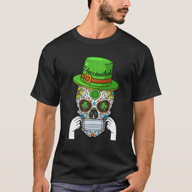 Camiseta Crânio De Açúcar Saint Patricks Dia Do Morto Másca (Frente)