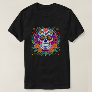 Camiseta Crânio de açúcar vibrante Fiesta - Dia De Los Muer
