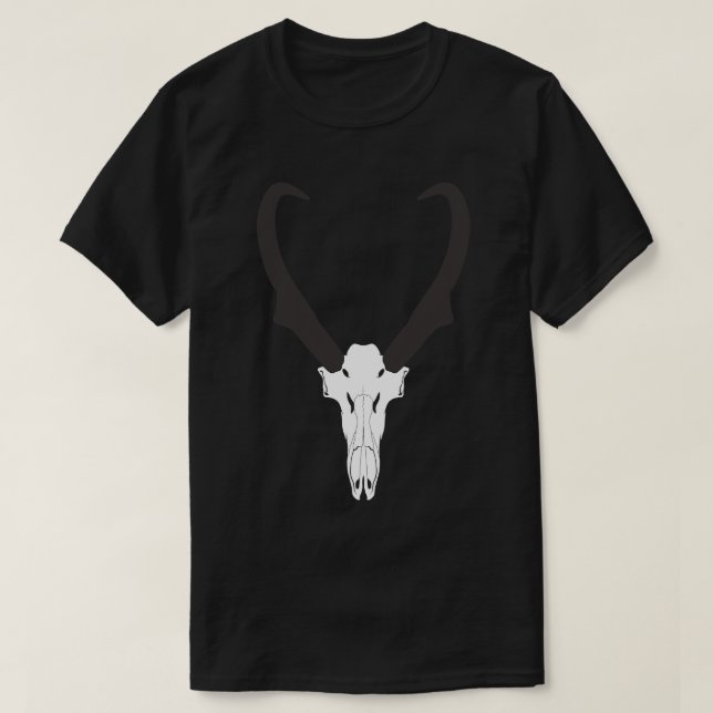 Camiseta Crânio de antílope americano personalizável (Frente do Design)