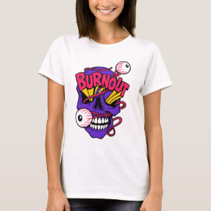 Camiseta Crânio de Arte com Burnout