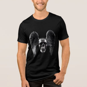 Camiseta Crânio de Asas Prateadas