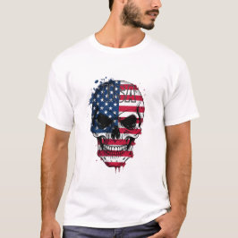 Camiseta Crânio de Bandeira Americano Distante