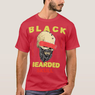 Camiseta Crânio de barba preta