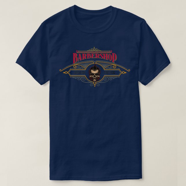 Camiseta Crânio de barbeiro 4 (Frente do Design)