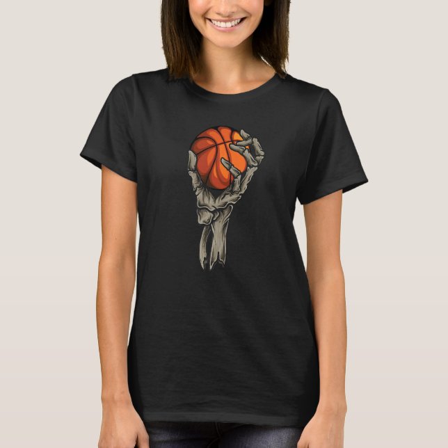 Camiseta Crânio De Basquete E Esqueleto Crianças Gráficas D (Frente)