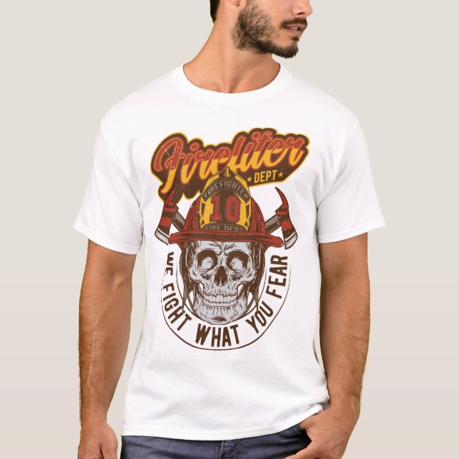 Camiseta Crânio de bombeiro 3 (Frente)