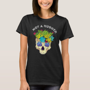 Camiseta Crânio de Cactus Não é Abraçador Cactos Suculentas