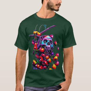 Camiseta Crânio de cereja