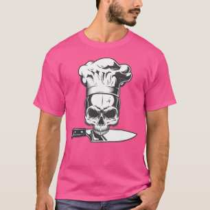Camiseta Crânio De Chef Com Faca Anthony Bourdain Emblem E