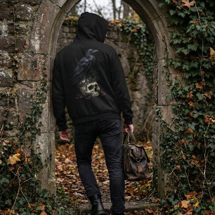 Camiseta Crânio de Corvo Gótico & Frasco de Veneno Fantasia