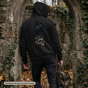 Camiseta Crânio de Corvo Gótico & Frasco de Veneno Fantasia