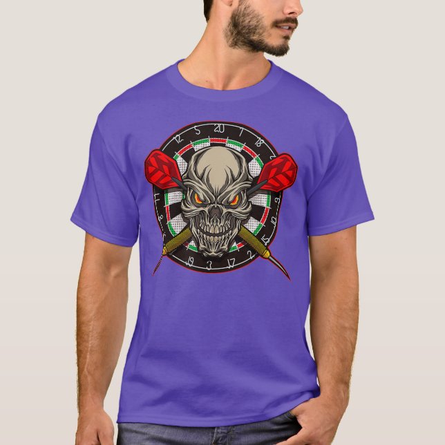 Camiseta Crânio De Dardos Com Setas E Placa Dart (Frente)