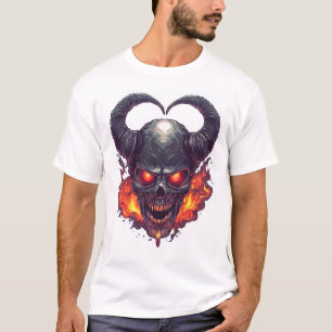 Camiseta Cranio de Demônio Tempestade de Fogo