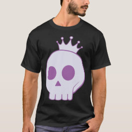 Camiseta crânio de desenho animado com design da coroa