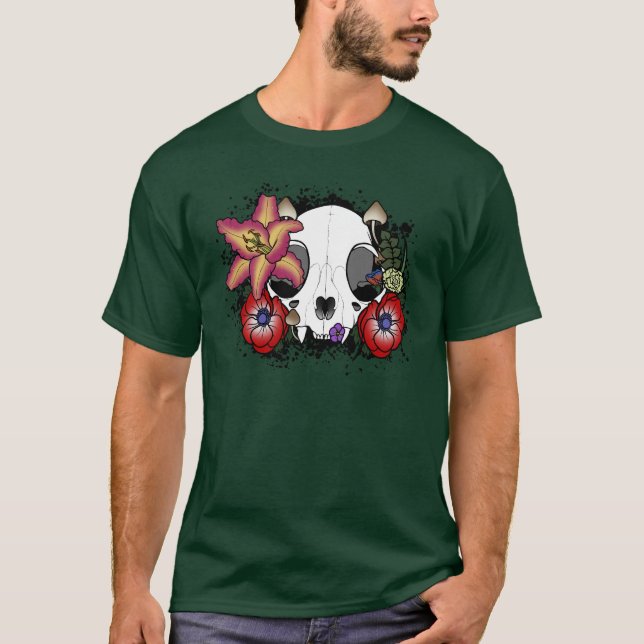Camiseta Crânio de Doom e Bloom Cat (Frente)