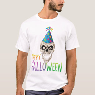 Camiseta Crânio de festa com Halloween colorido