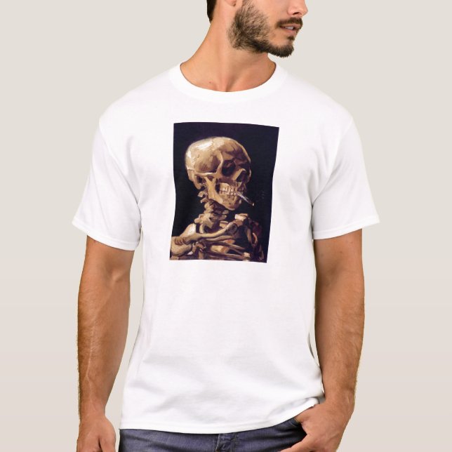 Camiseta Crânio de fumo de Van Gogh (Frente)