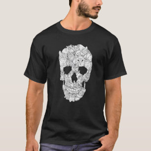 Camiseta Crânio de Gato 2022 Esqueleto de Gatinho Fantasia
