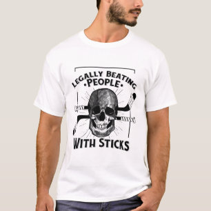 Camiseta Crânio de Gelo de Bater Pessoas Legalmente com Pau