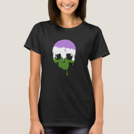 Camiseta Crânio de Grelha do Genderqueer
