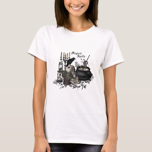 Camiseta Crânio de Halloween moderno (Frente)