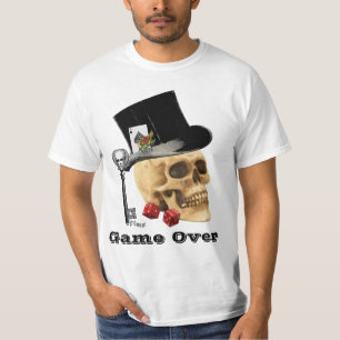 Camiseta Crânio de jogo gótico, jogo sobre