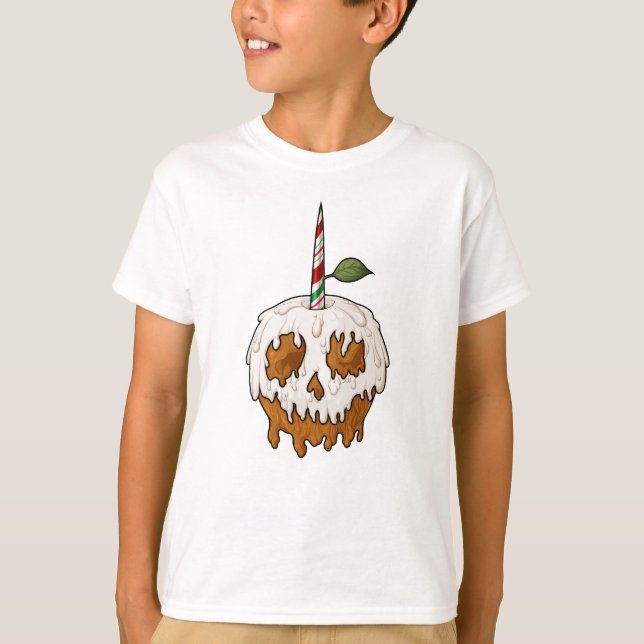 Camiseta Crânio de Maçã de Caramelo Doce (Frente)