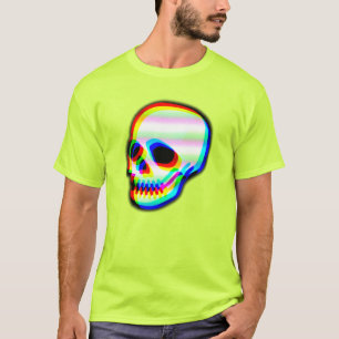 Camiseta Crânio de Neon Moderno