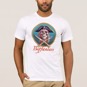 Camiseta Crânio de Pirata e Utensílios para amantes de Buff