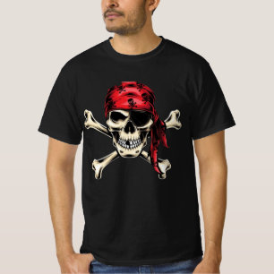Camiseta Crânio de Piratas de Piratas do Partido Adulto