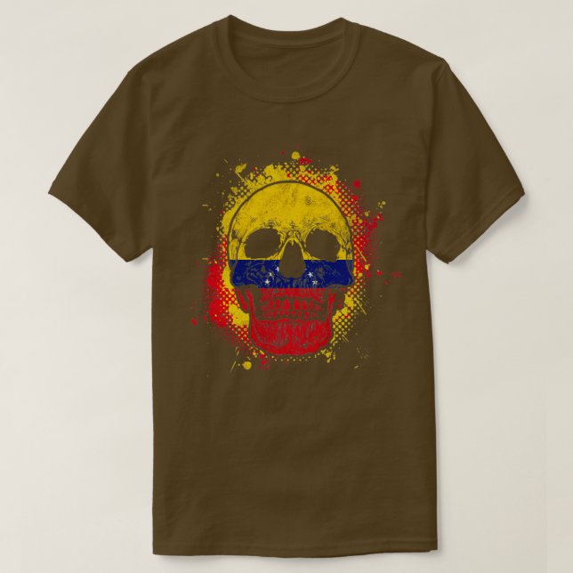 Camiseta Crânio de Sinalizador da Venezuela (Frente do Design)