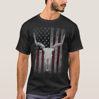 Camiseta Crânio de Touro Bandeira Americana Crânio de Vaca 