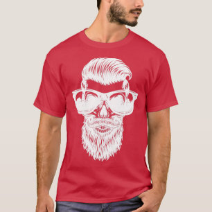 Camiseta Crânio de Trendy com Barba e Óculos Solares Hipste