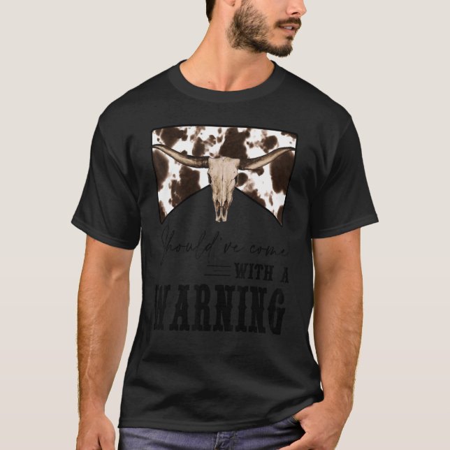 Camiseta Crânio de Vaca Leopardo Devia Ter Vindo Com Um Avi (Frente)